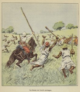 Villihärkien metsästys tekijältä after Louis Charles Bombled