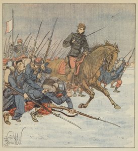 Kenraali Deflandre kouluttaa pataljoonaa hyökkäämään Layesiin tekijältä after Louis Charles Bombled