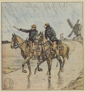Kenraali dAurelle de Paladines ja hänen avustajansa tekijältä after Louis Charles Bombled