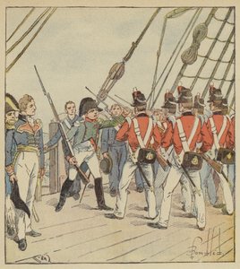 Keisari määrää harjoituksen Bellerophonin sotilaille tekijältä after Louis Charles Bombled