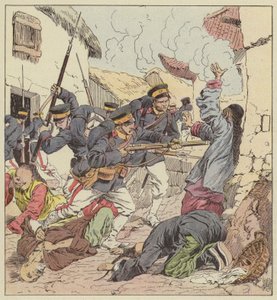 Japanilaiset murhaavat Port-Arthurin kiinalaisia tekijältä after Louis Charles Bombled
