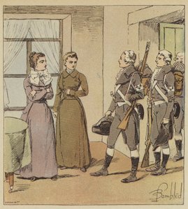 Verdunin nuoret tytöt ja Conden armeijan sotilaat tekijältä after Louis Charles Bombled
