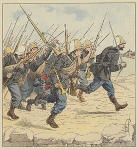 Merijalkaväki Chaussee de Tien-Tsinillä tekijältä after Louis Charles Bombled