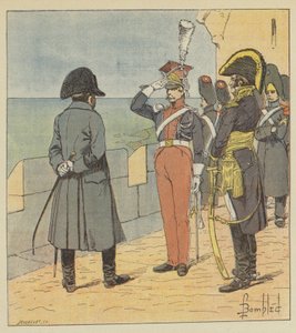 Napoleon vastaanottaa Pioutowskin Elban saarella tekijältä after Louis Charles Bombled
