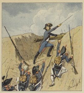Napoleon oli tuskin noussut lapsuudesta ja hänen ensimmäiset askeleensa loistivat puhdasta kunniaa. tekijältä after Louis Charles Bombled