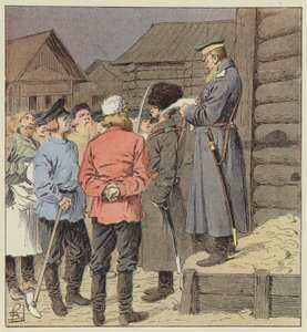 Sodan julistaminen Siperiassa tekijältä after Louis Charles Bombled
