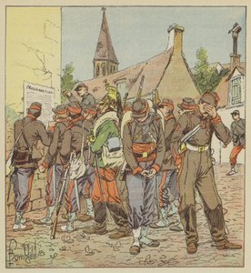 Loiren armeijan sotilaat lukevat tapausta Metzin antautumisesta tekijältä after Louis Charles Bombled