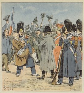 Granaattiomena Elbasta tuo hänen ei-syntyperäisen isänsä Napoleonin luo kantaen häntä sylissään tekijältä after Louis Charles Bombled