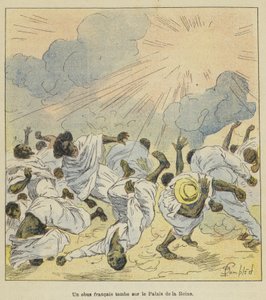 Ranskalainen kuori putoaa kuningattaren palatsin päälle tekijältä after Louis Charles Bombled
