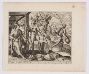Jesse lähettää Davidin lahjojen kanssa veljilleen tekijältä after Maarten van Heemskerck
