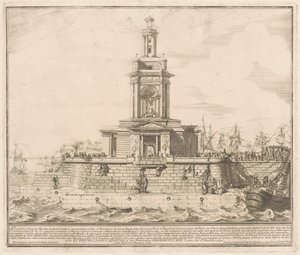 Prima Macchina Kiinalle 1750: Napolin uusi laituri tekijältä after Michelangelo Specchi Jérôme Charles Bellicard