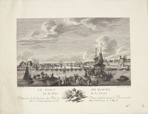 Rouenin satama (Le port de Rouen) tekijältä after Nicolas Marie Ozanne