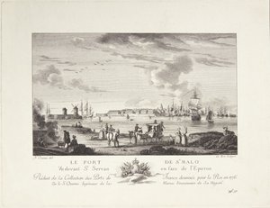 Saint Malon satama (Le port de St. Malo) tekijältä after Nicolas Marie Ozanne
