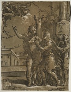 Tiburtine Sibyl ja keisari Augustus tekijältä after Parmigianino