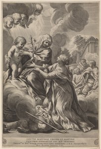 Neitsyt ja lapsi marttyyrien kanssa tekijältä after Pietro da Cortona