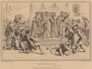 Ananiaksen kuolema, Apostolien teot tekijältä after Raphael