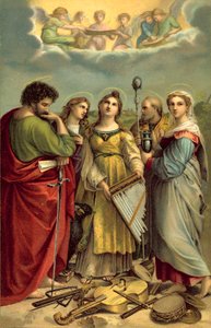 St Cecilia (chromolitho) tekijältä after Raphael