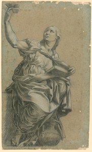 Cumaean Sibyl Rafaelin freskosta St. Maria della Pacessa tekijältä after Raphael
