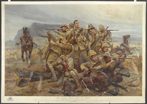 Kaikki mitä heistä oli jäljellä, 17th Lancers lähellä Modderfonteiniä, 17. syyskuuta 1901 (värikromolito)