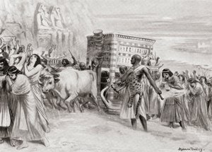 Hautajaiskulkue XIX dynastian aikana muinaisessa Egyptissä, Hutchinsons History of the Nations, pub.1915.