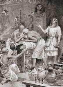 Ruumiin palsamointi muinaisessa Egyptissä, Hutchinsons History of the Nations, pub.1915.