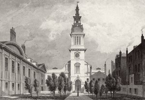 Kristuksen kirkko ja osa Kristuksen sairaalaa, 1831 tekijältä Thomas Hosmer after Shepherd