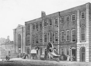 Eteläinen näkymä Theatre Royalista Portugal Streetillä, Lincolns Inn Fields, 1811