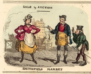 Kaunis tyttö, myydään huutokaupalla Smithfield Marketissa