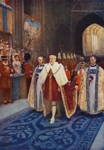 Kuningas Edward VII saapuu Westminster Abbeyyn kruunajaisissaan