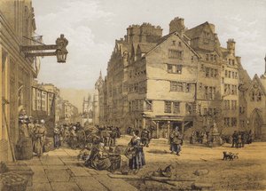 High Street Head of West Bowilta, Lawnmarket (chromolitho)