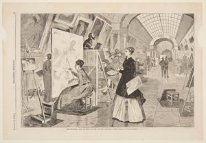 "Taide - opiskelijat ja kopioijat Louvren galleriassa, Pariisissa" tekijältä Winslow Homer