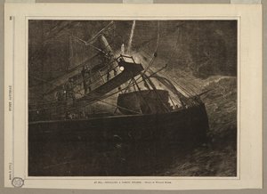 Merellä - signaloi ohikulkevaa höyrylaivaa tekijältä Winslow Homer