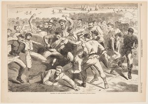 Loma leirillä – sotilaat pelaamassa "jalkapalloa" tekijältä Winslow Homer