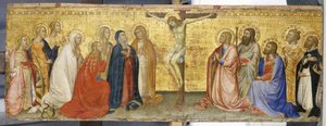 Kristus ristillä Maria Magdaleenan ja muiden pyhien kanssa, n. 1360 (tempera poppelipuulla)
