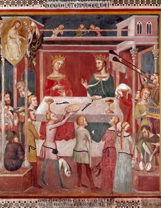 Kuinka demoni pyysi Jumalaa kokeilemaan Jobia Bartolo di Fredin (tai Manfredi De Battilorin) (1330-1410) Collegiale de San Gimignano Italyn vauras freskonsa aikana