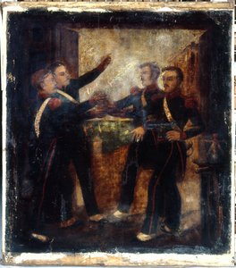 Ranska: Aux quatre sergents de La Rochelle. Majatalon pitäjän merkki. 3, boulevard Beaumarchais, 4. kaupunginosa, Pariisi. tekijältä anonymous 