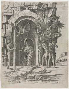 Laskeutuminen Limboon tekijältä attributed to Andrea Mantegna