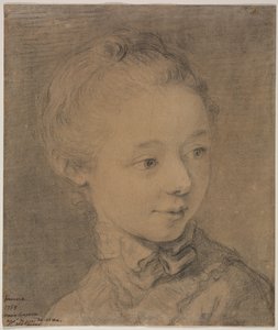 Nuoren tytön pää, joka kääntyy oikealle tekijältä attributed to François Hubert Drouais