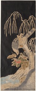 Haukka pajulla tekijältä attributed to Isoda Koryūsai