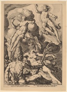 Neljä elementtiä tekijältä attributed to Jacob Matham, after Hendrick Goltzius