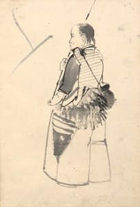 Tanssija kalastajan puvussa tekijältä attributed to Kono Bairei