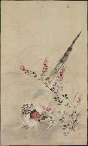 Fasaani ja ruoho tekijältä attributed to Ogata Kōrin