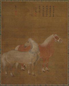 Kaksi hevosta tekijältä attributed to Yu Yuan