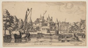 S. Anthonis Marckt met de Waegh, lähteestä Views of Amsterdam (Amsterdamin näkymät)