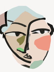 Moderni abstrakti muotokuva tekijältä cartissi