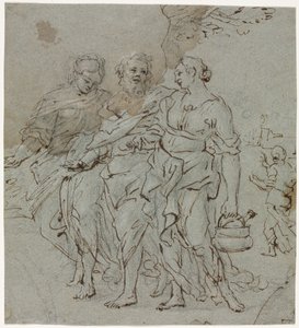 Loot ja hänen tyttärensä (recto) tekijältä circle of Pietro da Cortona