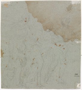 Luonnos Lotille ja hänen tyttäreilleen (käänteinen) tekijältä circle of Pietro da Cortona
