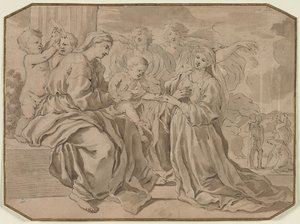 Pyhän Katariinan mystinen häät tekijältä copy after Nicolas Poussin