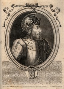 Muotokuva Philip IV Belistä (1268 - 1314), Ranskan kuningas - Philip IV Kaunis (1268-1314) Ranskan kuningas - kaiverrus teoksesta "Les Augustes Representations de tous les Kings de France from Pharamond to LouisXIV", Pariisi tekijältä de Larmessin