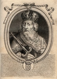 Kaarle Suuri (Charles I dit le Grand, Carolus Magnus, 742-814), frankkien kuningas - Kaarle Suuri (Carolus Magnus, Kaarle Suuri) (747-814) Frankkien kuningas ja lännen kristitty keisari - kaiverrus Lesistä Augustes Representations de tous les Ki tekijältä de Larmessin